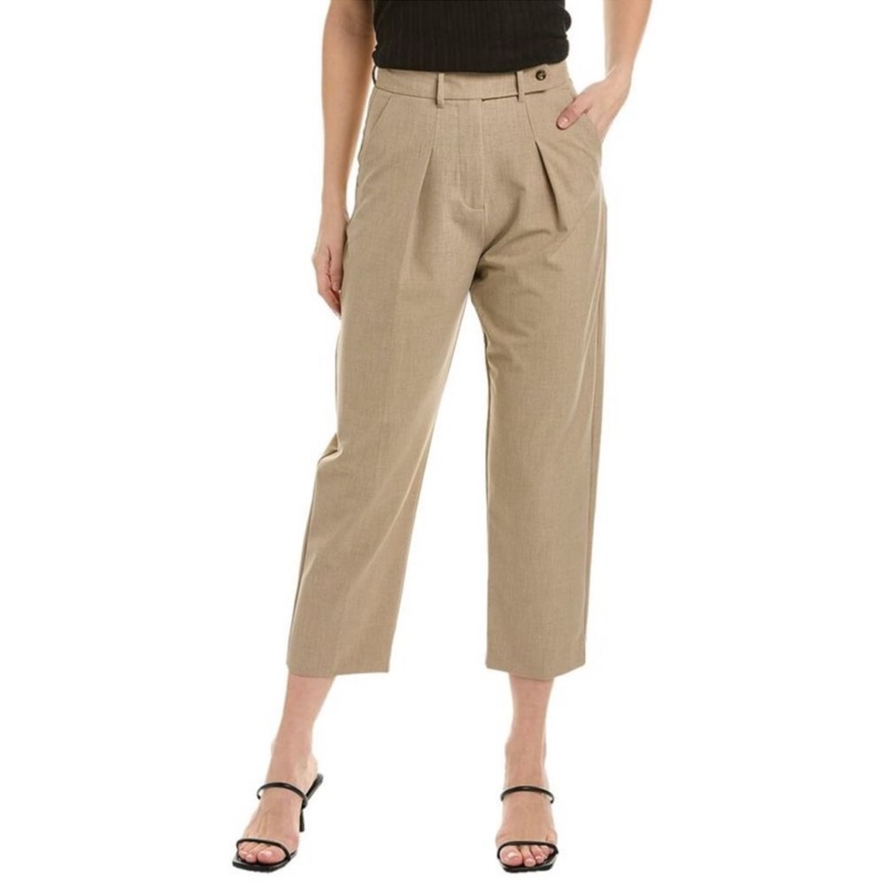 NWT Marella Fantino Lime Green Linen Trouser Pants Size 6